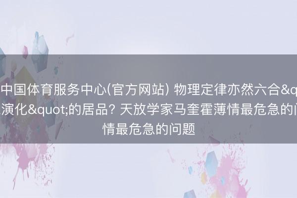 中国体育服务中心(官方网站) 物理定律亦然六合"演化"的居品? 天放学家马奎霍薄情最危急的问题
