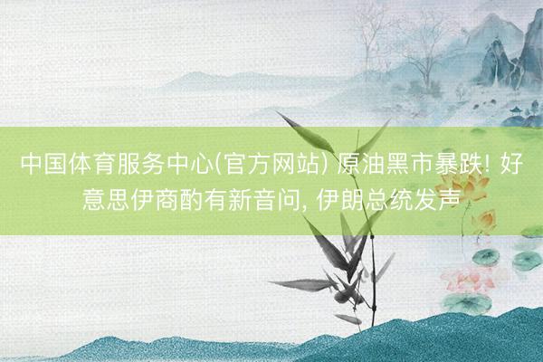 中国体育服务中心(官方网站) 原油黑市暴跌! 好意思伊商酌有新音问， 伊朗总统发声