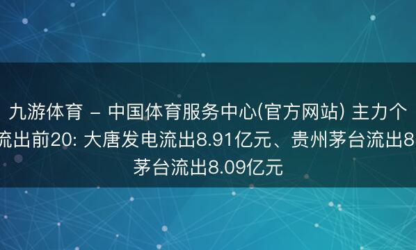 九游体育 - 中国体育服务中心(官方网站) 主力个股资金流出前20: 大唐发电流出8.91亿元、贵州茅台流出8.09亿元