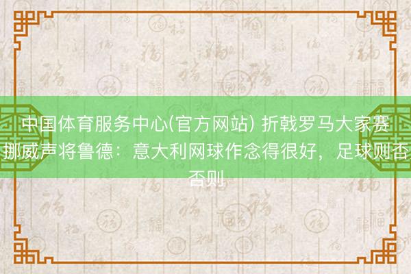 中国体育服务中心(官方网站) 折戟罗马大家赛，挪威声将鲁德：意大利网球作念得很好，足球则否则
