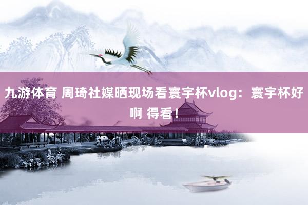 九游体育 周琦社媒晒现场看寰宇杯vlog：寰宇杯好啊 得看！
